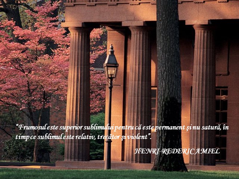 “Frumosul este superior sublimului pentru că este permanent şi nu satură, în timp ce